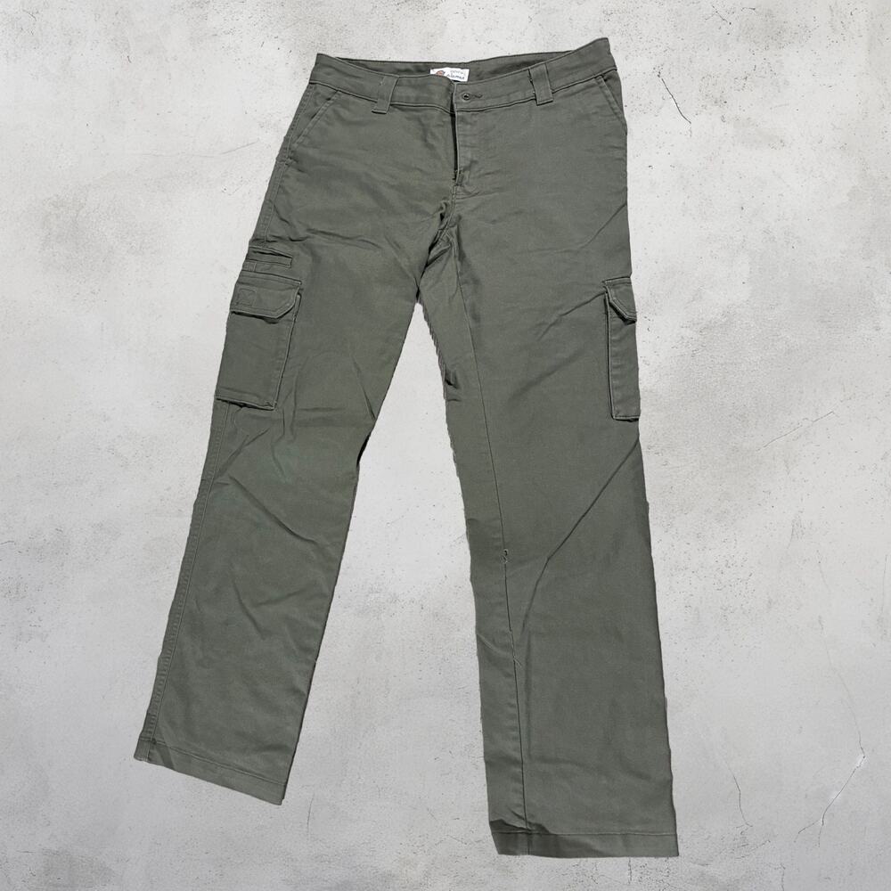 🪖 Dickies Women’s Olive Green Cargo Work Pants Utility Y2K 🌿